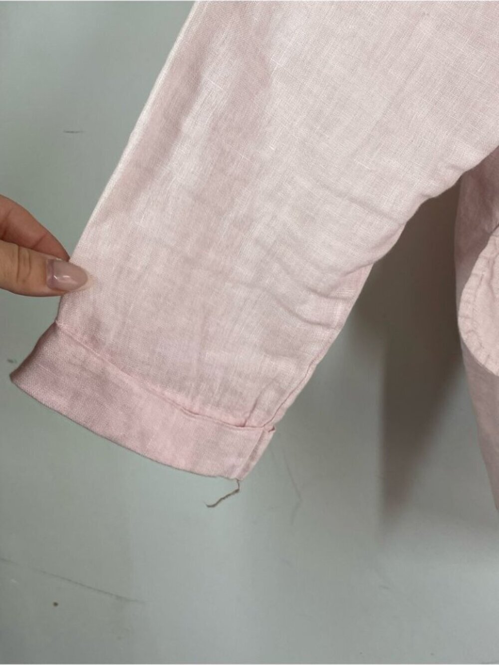 Linen O Light Pink Jacket Blazer Boho Minimalist Lightweight Lagenlook Chic - Picture 7 of 11